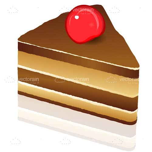 Slice of Cake with Cherry